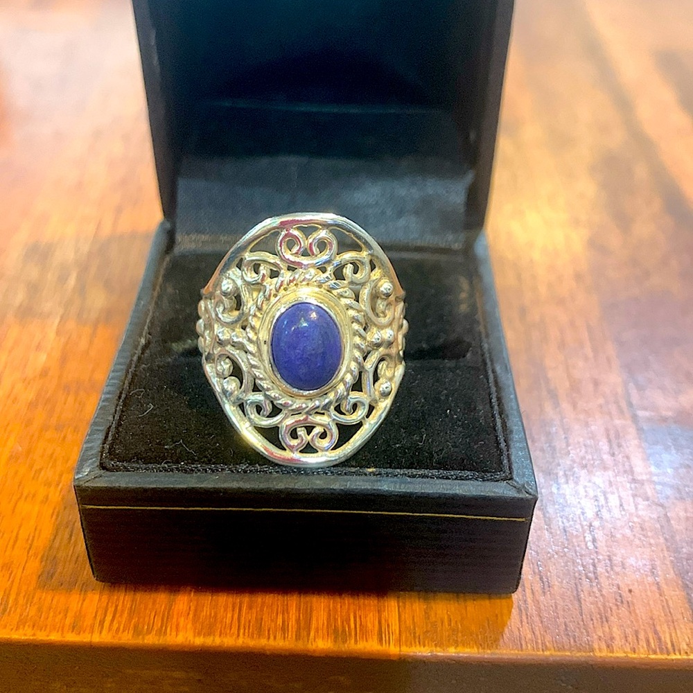Lapis lazuli sterling silver ring tgw 2.41 size 9